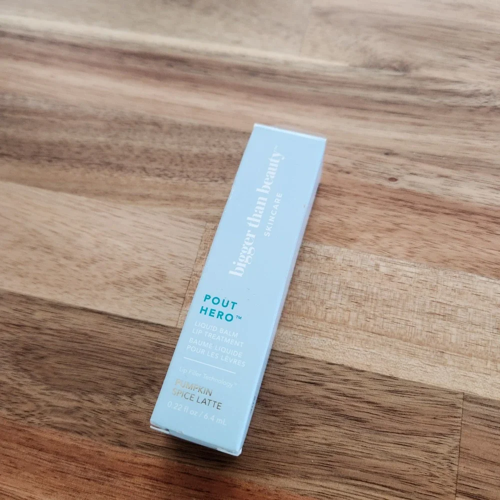 Bigger Than Beauty Pout Hero Liquid Balm Lip Treatment Pumpkin Spice Latte .22oz